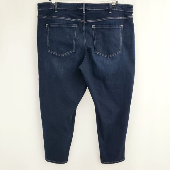 Lane Bryant Ankle Crop Jeans Size 22 Blue Stretch Waist Zip Fly 29" Inseam - Picture 4 of 6